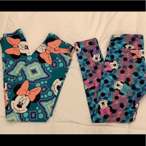 2 Pair Minnie Mouse LuLaRoe Leggings One Size
